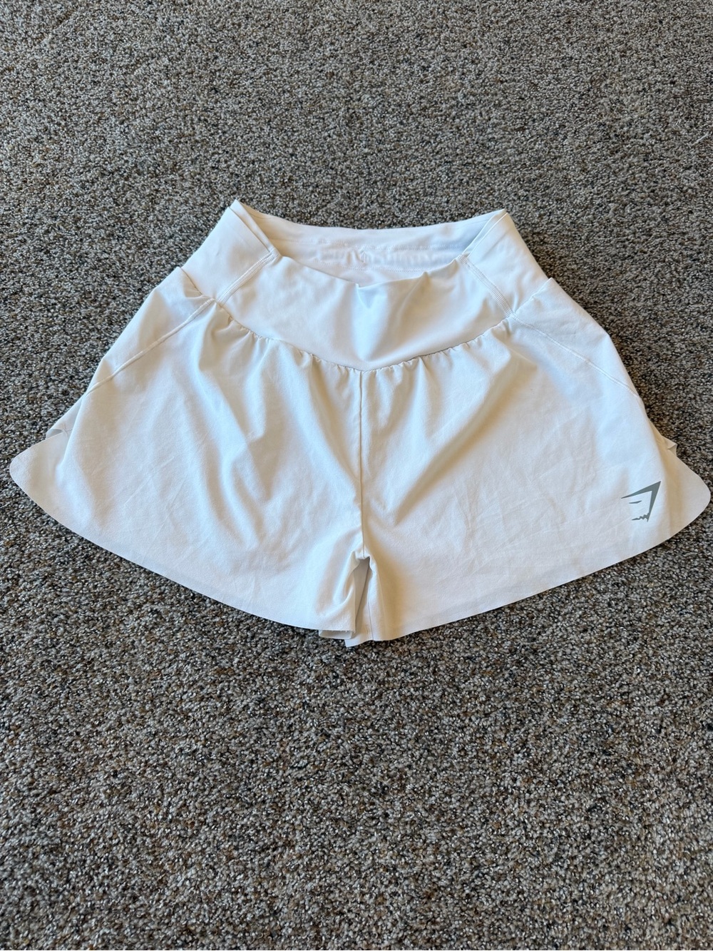 Gymshark Speed Shorts White Small B1A4U 3" Lined High Rise Running Shorts
